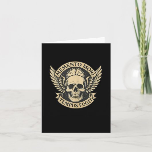 Memento Mori Tempus Fugit Latin Stic引用文Tank T カード (正面)