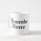 Memento Vivere – ラテンフレーズ コーヒーマグカップ (正面左)