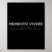 Memento Vivere Remember To Live Philosophy Latin Q ポスター (正面)
