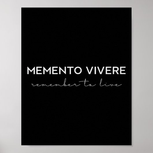 Memento Vivere Remember To Live Philosophy Latin Q ポスター (正面)