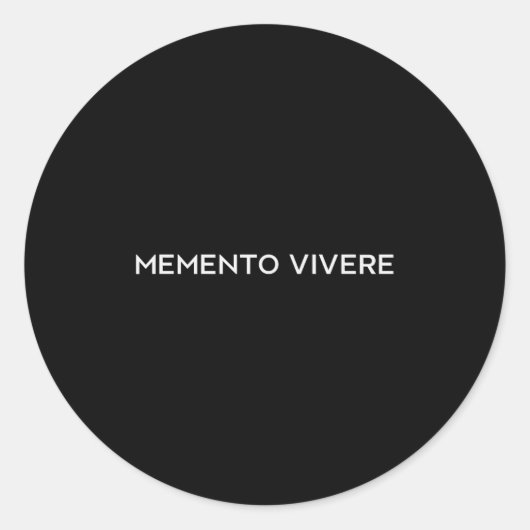 Memento Vivere Remember To Live Philosophy Latin Q ラウンドシール (正面)