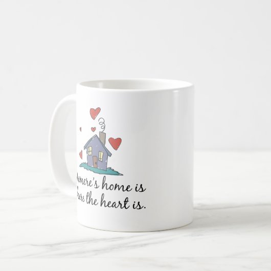 Memereの家はハートがあるところです コーヒーマグカップ (正面左)