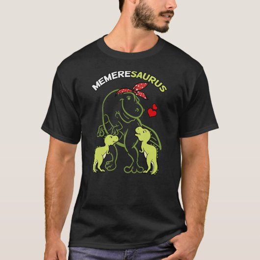 Memeresaurus Memere 2 Kids Dinosaur Mother's Day Tシャツ (正面)