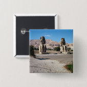 Memnonの大国、Amenhotepの彫像 缶バッジ (正面&裏面)