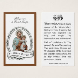 Memorare Prayer  St. Joseph & Jesus Holy Card