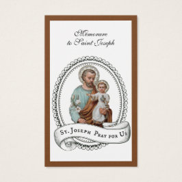 Memorare Prayer  St. Joseph & Jesus Holy Card