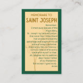 Memorare to St Joseph祈りの言葉カード 名刺 (正面)