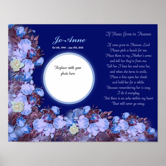 Memorial – 母 – バラもしが天国詩で育つ ポスター (正面)