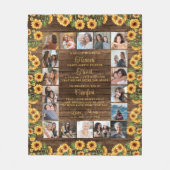 Memorial 18 Photo Hug From Heaven Rustic Sunflower フリースブランケット (正面)