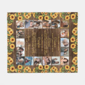 Memorial 18 Photo Hug From Heaven Rustic Sunflower フリースブランケット (正面(横))