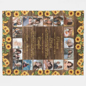 Memorial 18 Photos Hug From Heaven Sunflowers フリースブランケット (正面(横))