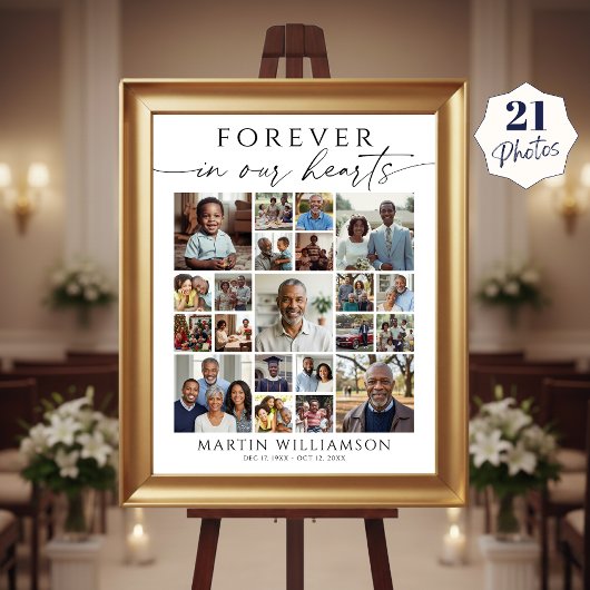 Memorial 21 Photo Collage Forever in our Hearts ポスター