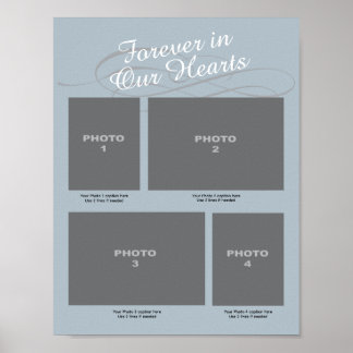 Memorial 4 Photo Page Blue Forever in our Hearts ポスター