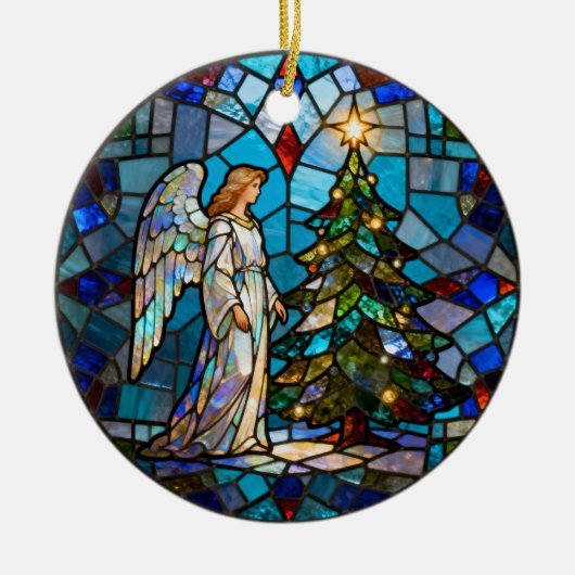 Memorial Angel In Loving Memory Photo Christmas セラミックオーナメント (正面)