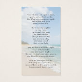 Memorial Beach In Loving Memory Photo Prayer Card (裏面)