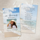 Memorial Beach In Loving Memory Photo Prayer Card