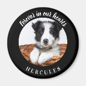 Memorial black photo love dog マグネット (正面)