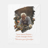 Memorial Blanket Loss of Loved One Photo Text フリースブランケット (正面)