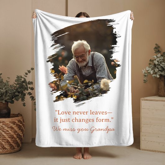 Memorial Blanket Loss of Loved One Photo Text フリースブランケット