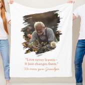 Memorial Blanket Loss of Loved One Photo Text フリースブランケット