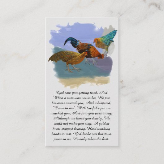 Memorial Blessing in Purple, Blue, Orange, Prayer 名刺 (正面)