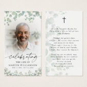 Memorial Botanical Photo Prayer Card (正面&裏面)