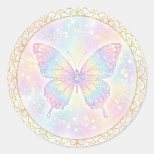 Memorial Butterfly Soft Circle ラウンドシール (正面)