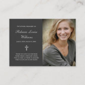 Memorial Card With Photo Funeral Charcoal Gray 名刺 (正面)