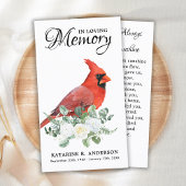 Memorial Cardinal Floral Roses Funeral Prayer Card