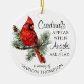 Memorial Cardinals Appear When Angels Are Near セラミックオーナメント (正面)