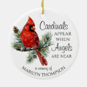 Memorial Cardinals Appear When Angels Are Near セラミックオーナメント (裏面)
