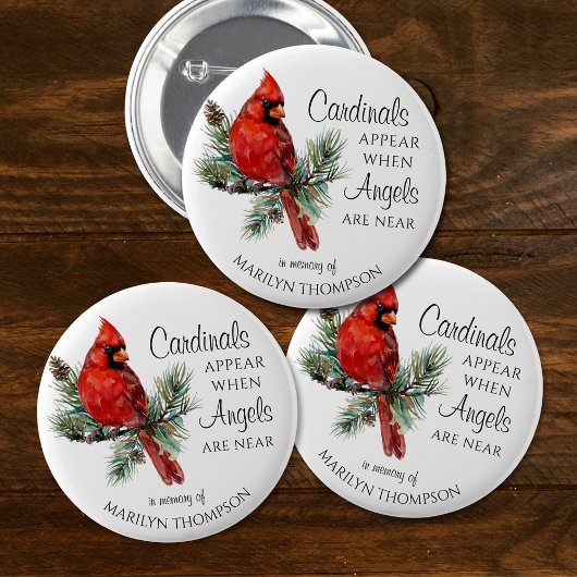 Memorial Cardinals Appear When Angels Are Near 缶バッジ