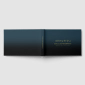 Memorial Celebrating Life Funeral Navy Black Gold ゲストブック (全面)