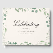 Memorial "Celebrating life of" Beige Eucalyptus ゲストブック (正面)