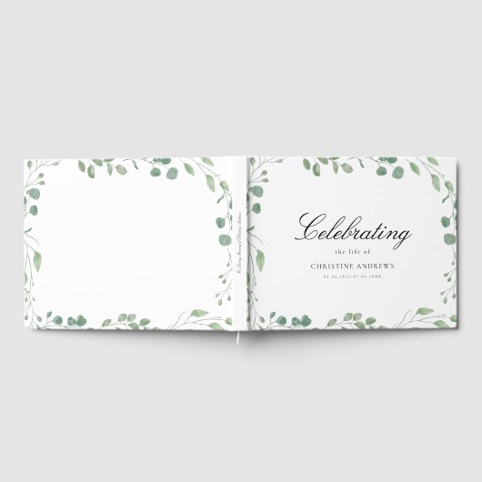 Memorial "Celebrating life of" White Eucalyptus ゲストブック (全面)