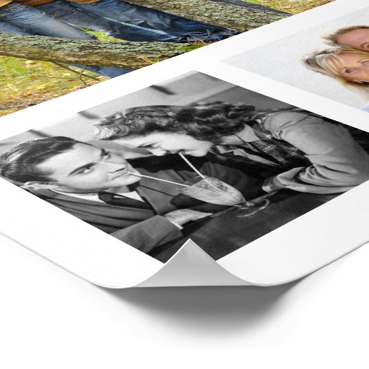 Memorial Celebration 33 Photo Collage Botanical ポスター (角)