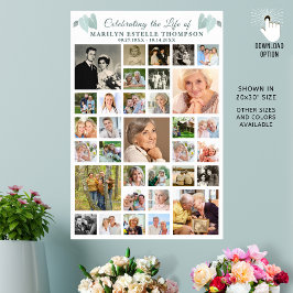 Memorial Celebration 33 Photo Collage Botanical ポスター