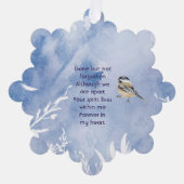 Memorial Chickadee Bird Winter Snow Tree オーナメントカード (正面)