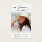 Memorial Cross Photo In Loving Memory Prayer Card (正面)
