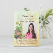 Memorial Custom Cute Wren Bird Thank you サンキューカード (スタンド正面)