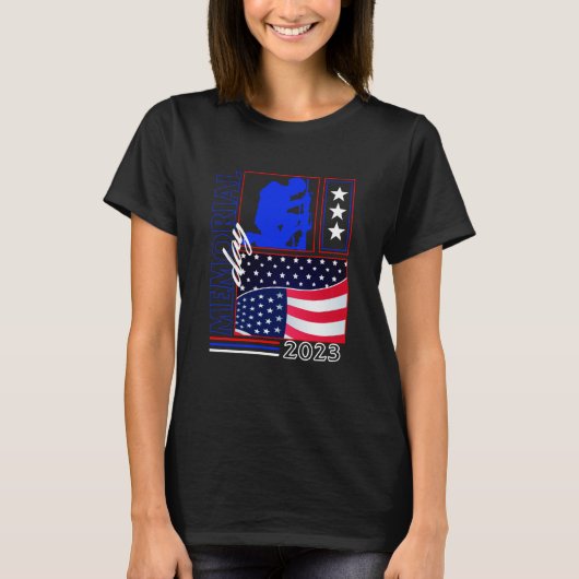 MEMORIAL DAY 2023 Thank You Father Grandpa USA Fla Tシャツ (正面)