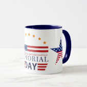 Memorial Day American Flag Stars Patriotic Combo マグカップ (正面右)