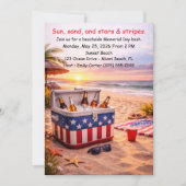Memorial Day Beach Party Invitation Poolside  招待状 (正面)