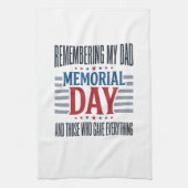 Memorial Day Dad Tribute Patriotic キッチンタオル (縦)