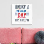 Memorial Day Dad Tribute Patriotic キャンバスプリント (インサイチュ (リビング))