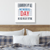 Memorial Day Dad Tribute Patriotic キャンバスプリント (インサイチュ (寝室))