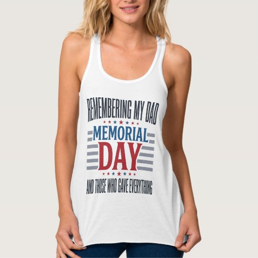 Memorial Day Dad Tribute Patriotic タンクトップ (正面)