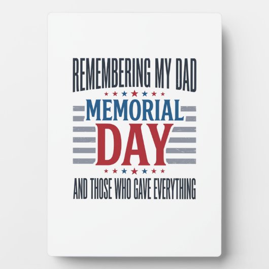 Memorial Day Dad Tribute Patriotic フォトプラーク (正面)