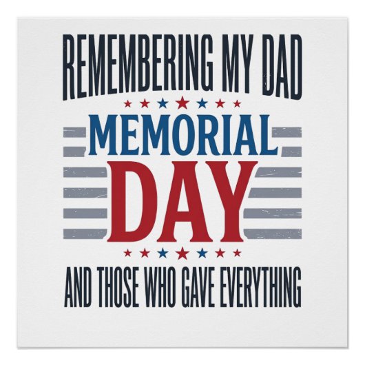 Memorial Day Dad Tribute Patriotic ポスター (正面)