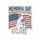 Memorial Day Fallen Heroes Patriotic Soldier Shirt シール (正面)